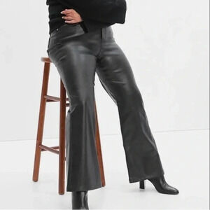 GAP High Rise Vegan Leather 70’s flare pants size 16